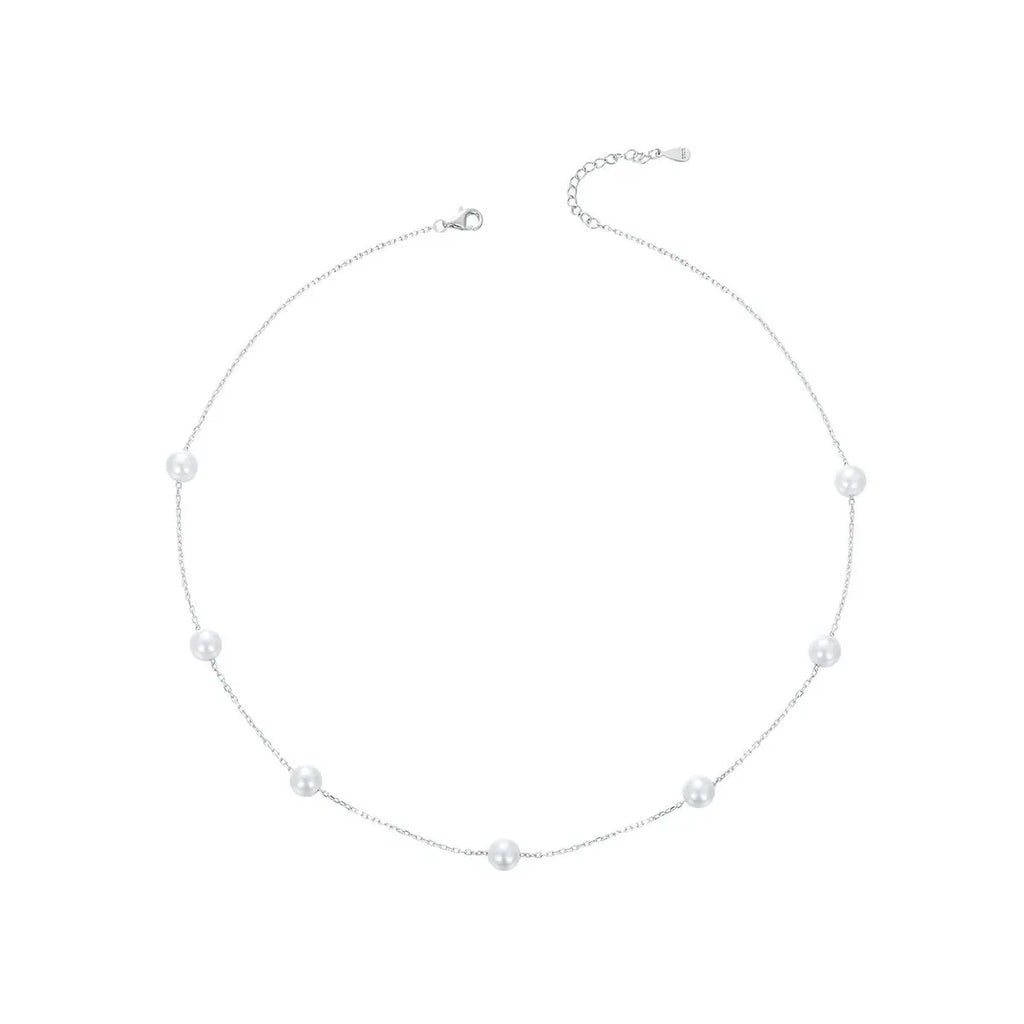 925 Sterling Silver Starry Pearl Necklace