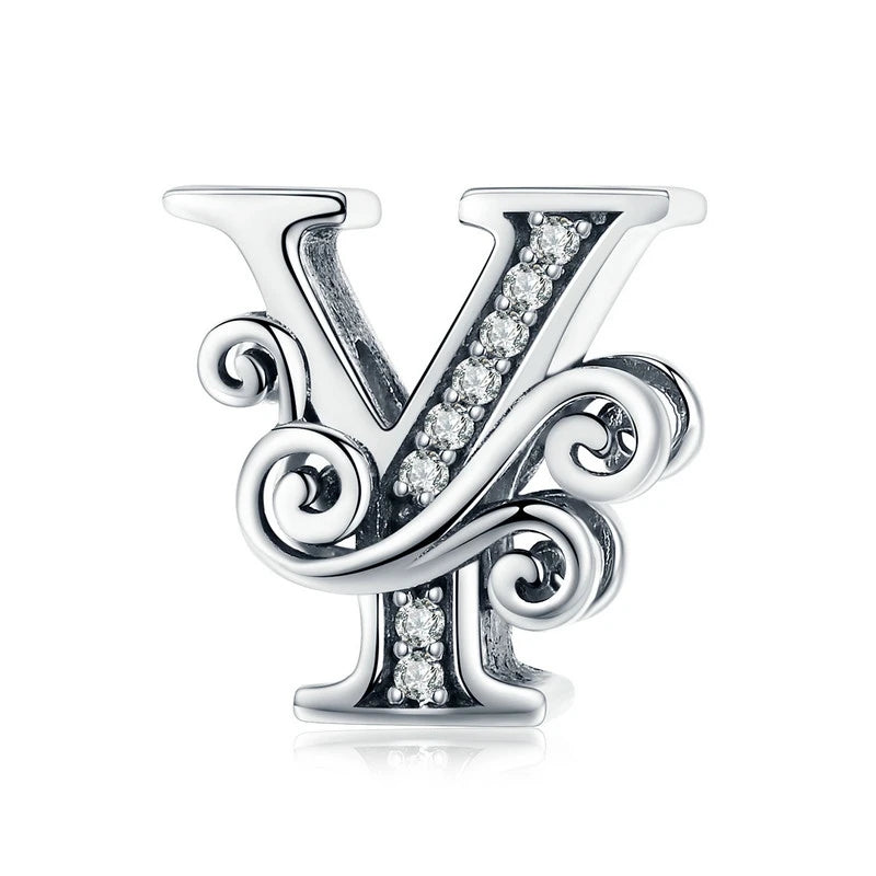 925 Sterling Silver Alphabet Letter Charm