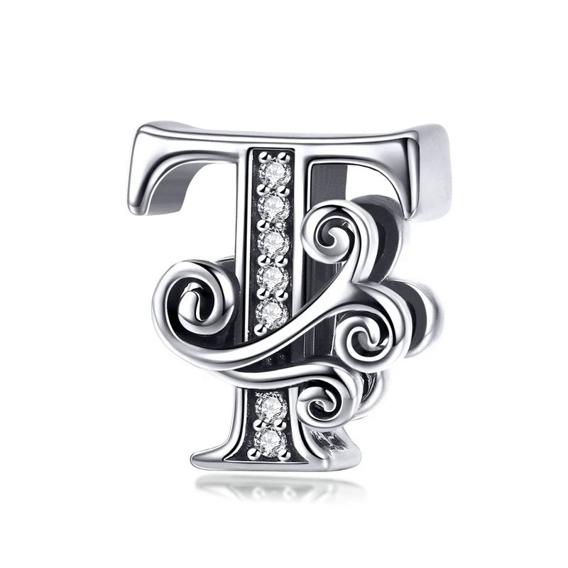 925 Sterling Silver Alphabet Letter Charm