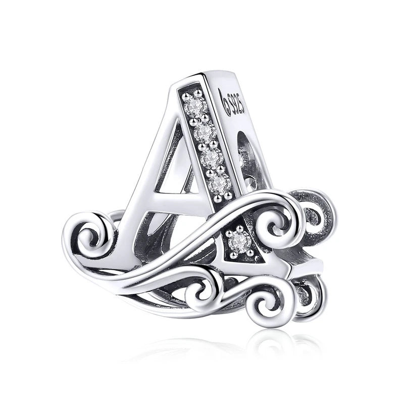 925 Sterling Silver Alphabet Letter Charm