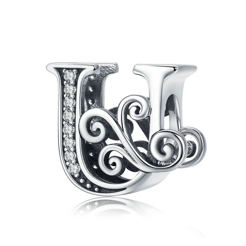 925 Sterling Silver Alphabet Letter Charm