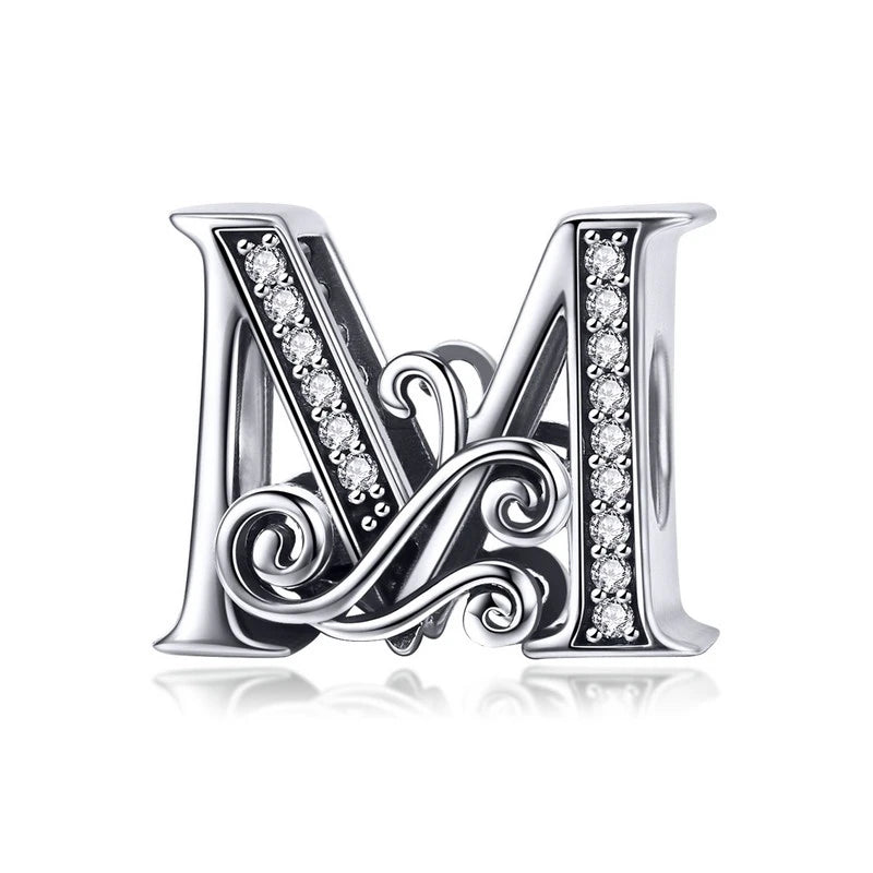 925 Sterling Silver Alphabet Letter Charm