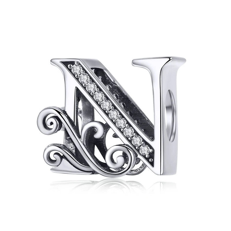 925 Sterling Silver Alphabet Letter Charm