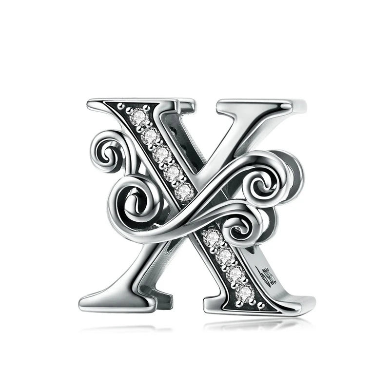 925 Sterling Silver Alphabet Letter Charm