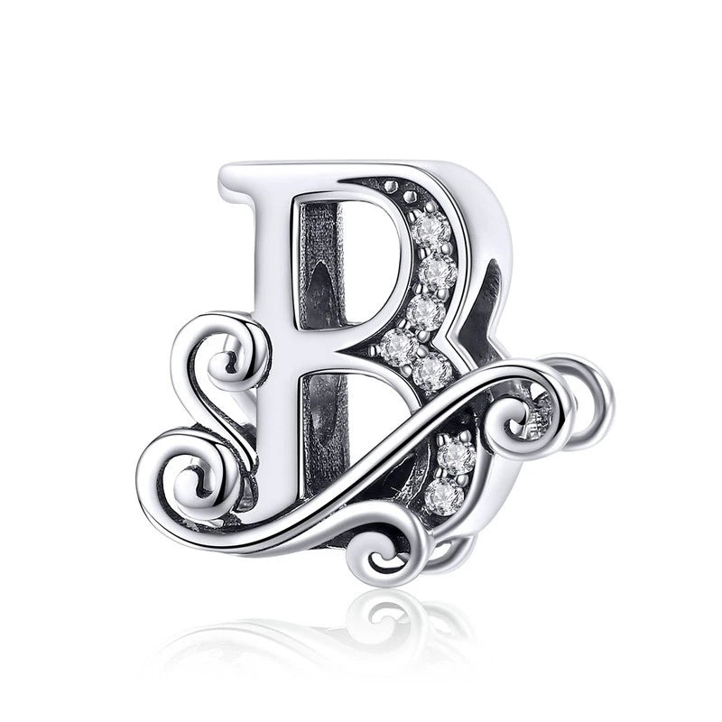 925 Sterling Silver Alphabet Letter Charm