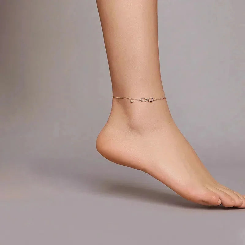 925 Sterling Silver Infinity Chain Anklet