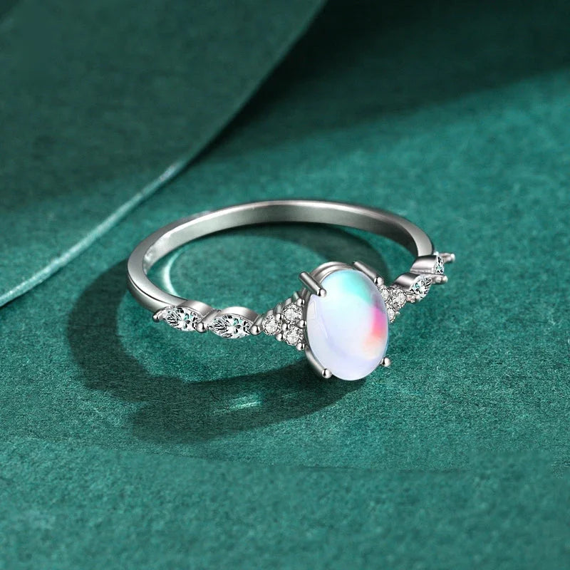 925 Sterling Silver Natural Moonstone Jewelry Set