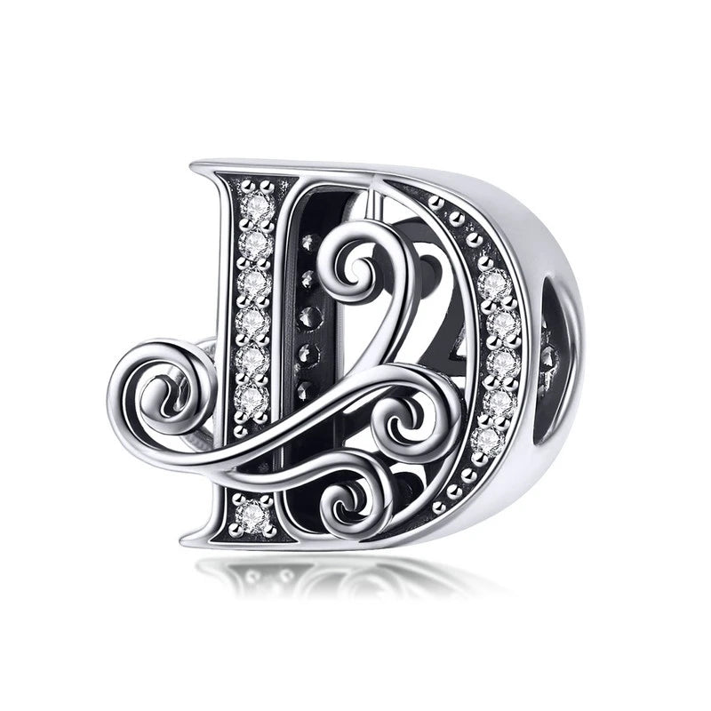 925 Sterling Silver Alphabet Letter Charm