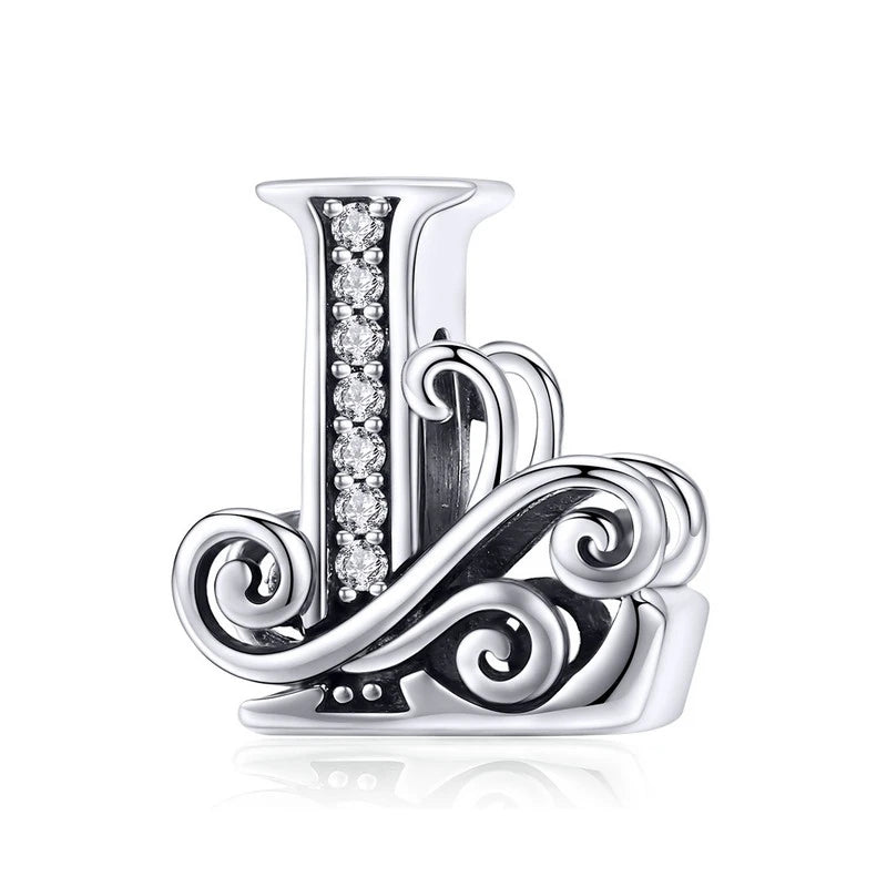 925 Sterling Silver Alphabet Letter Charm