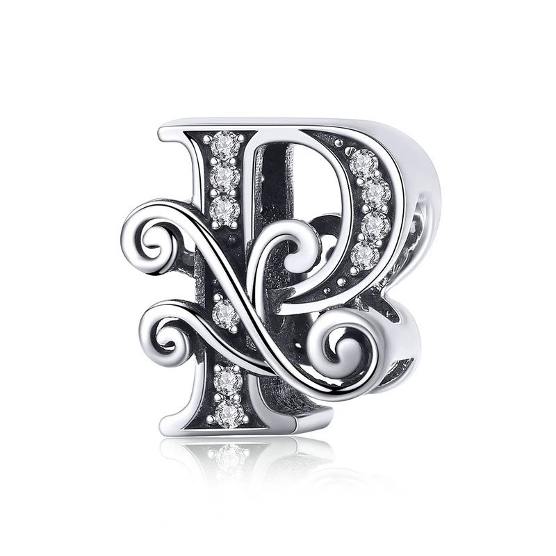 925 Sterling Silver Alphabet Letter Charm
