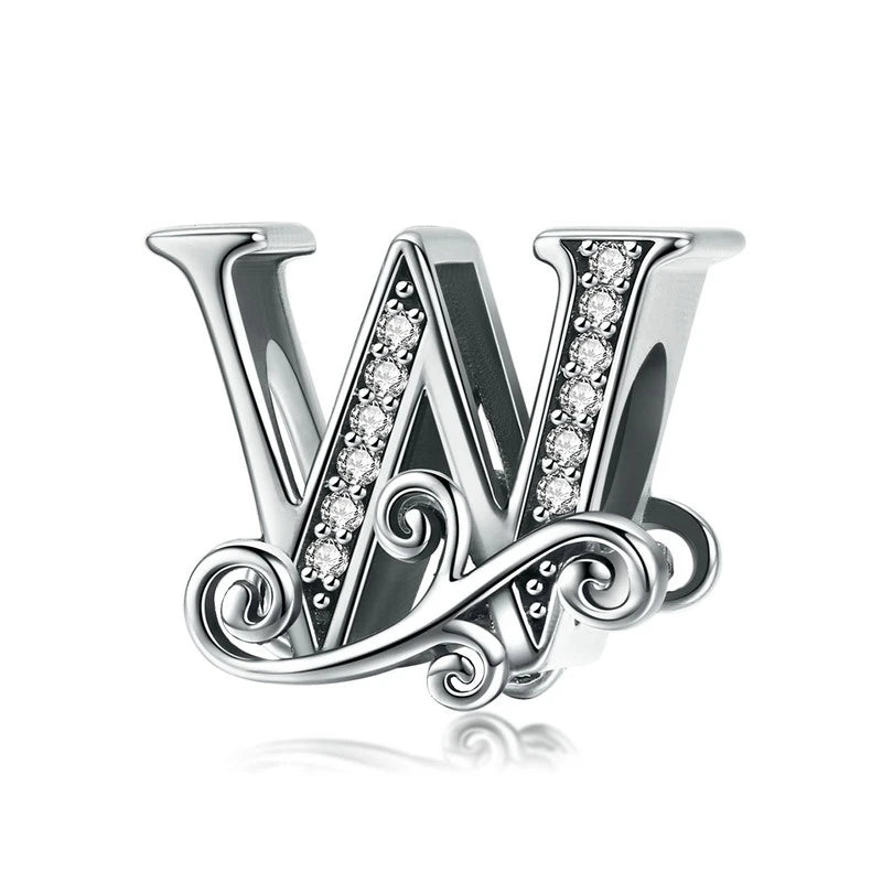 925 Sterling Silver Alphabet Letter Charm