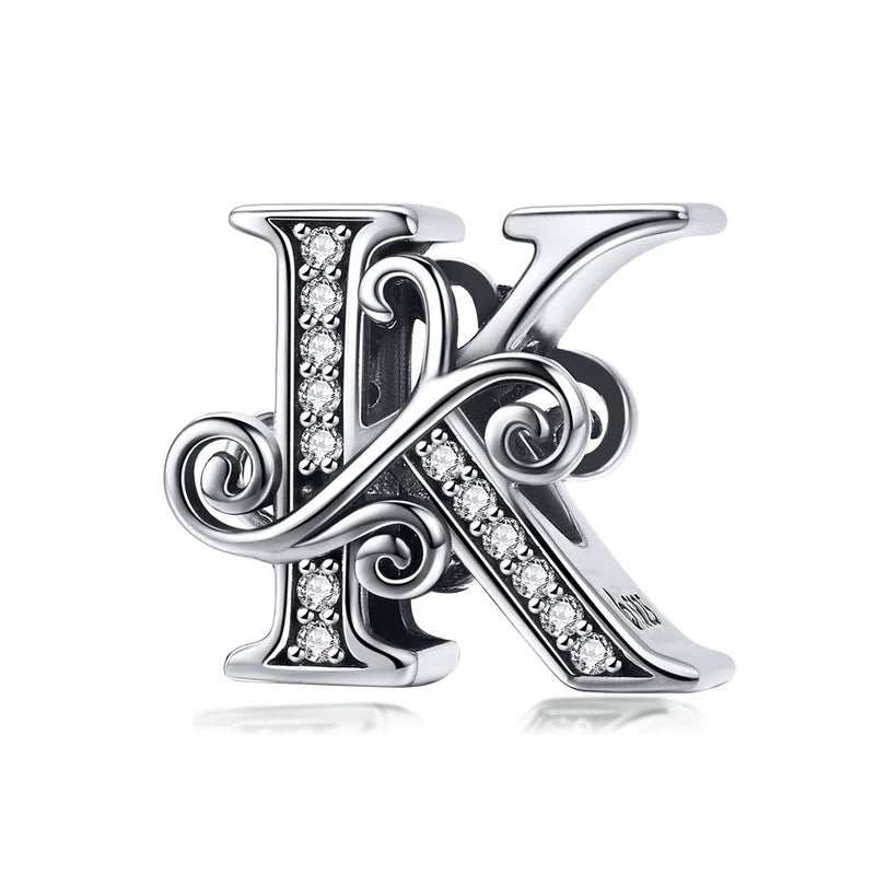 925 Sterling Silver Alphabet Letter Charm