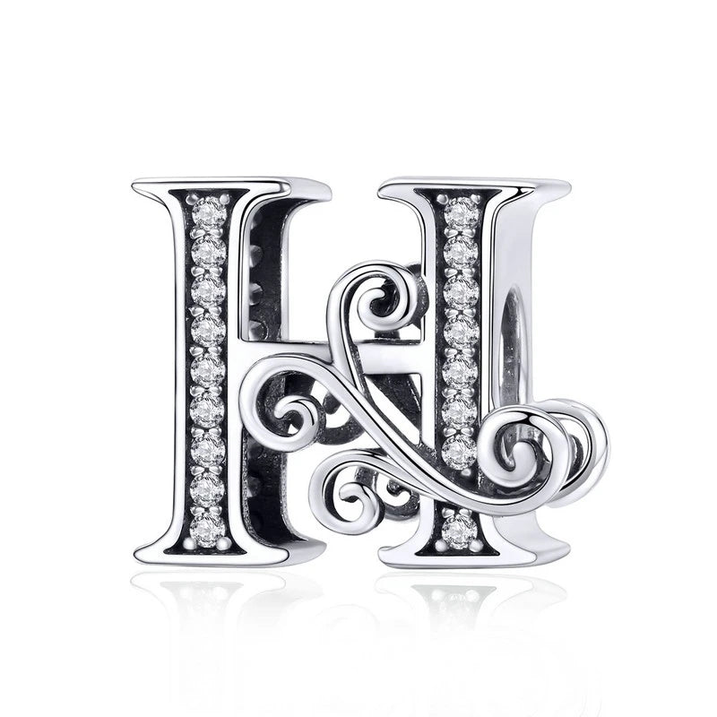 925 Sterling Silver Alphabet Letter Charm