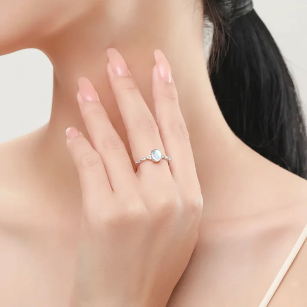 925 Sterling Silver Natural Moonstone Jewelry Set