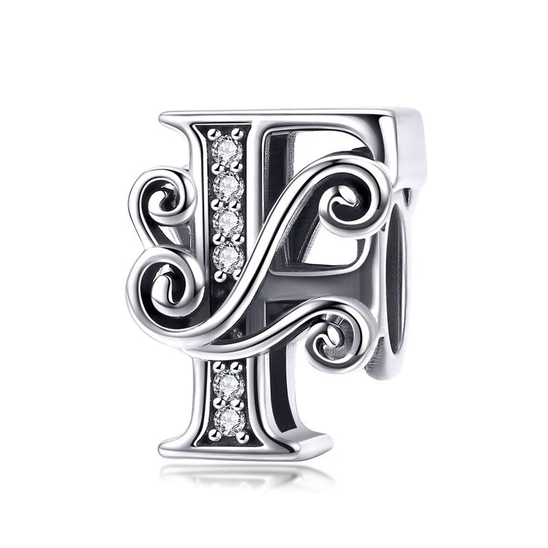 925 Sterling Silver Alphabet Letter Charm