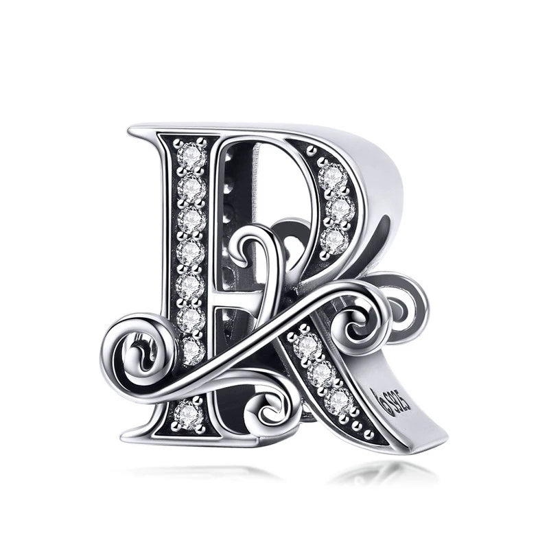 925 Sterling Silver Alphabet Letter Charm