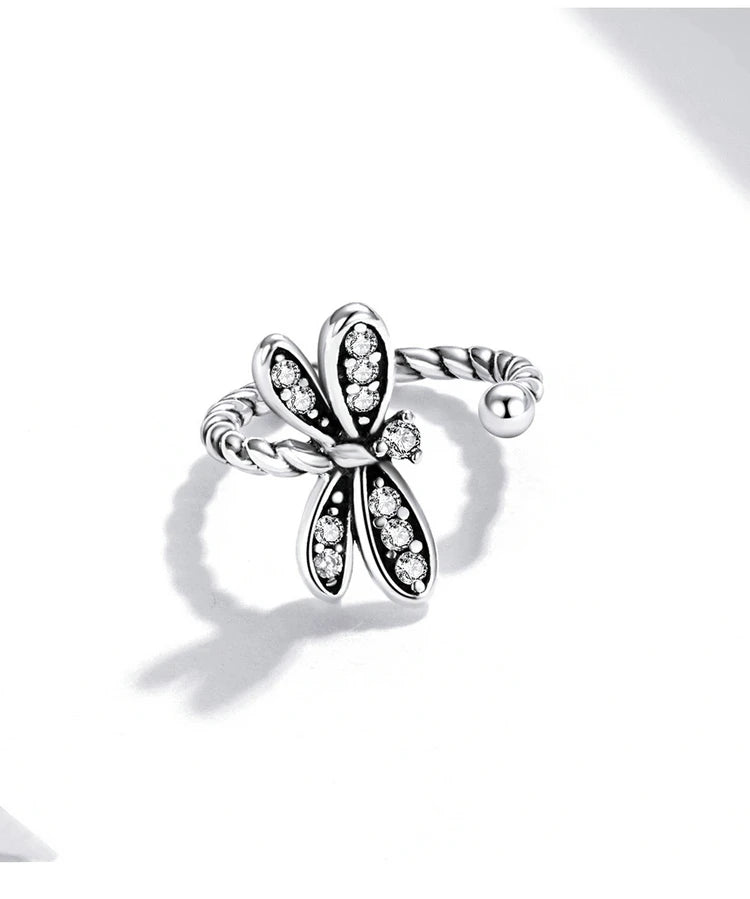 925 Sterling Silver Vintage Dragonfly Ear Cuff