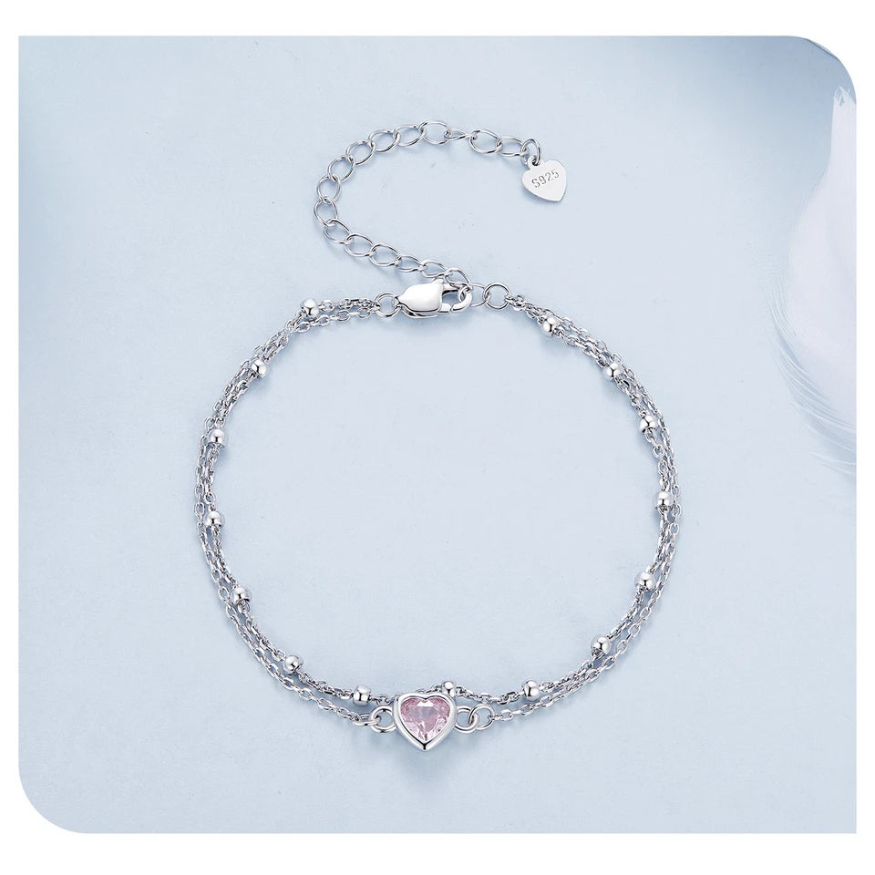 925 Sterling Silver Double Layer Bracelet