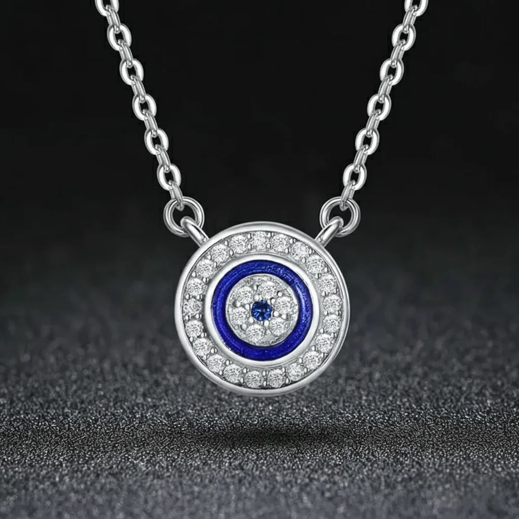 925 Sterling Silver Lucky Blue Eye Necklace