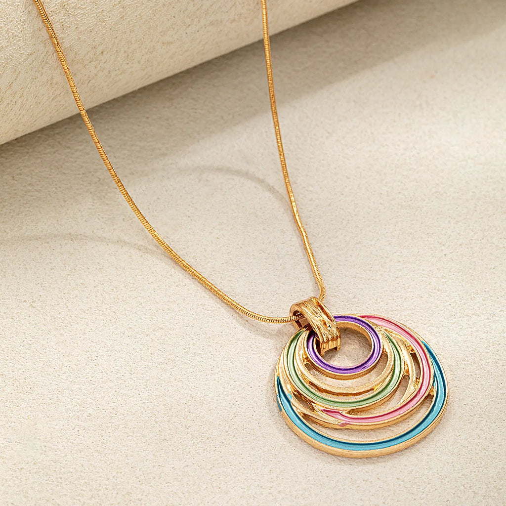 Vintage Ethnic Enamel Necklace & Earrings Set