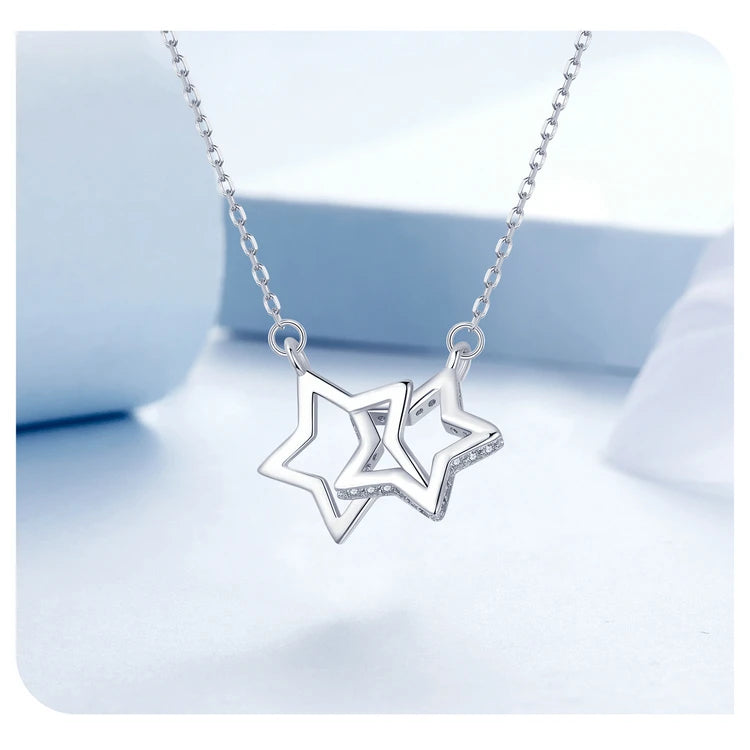 925 Sterling Silver Swinging Starlight Necklace