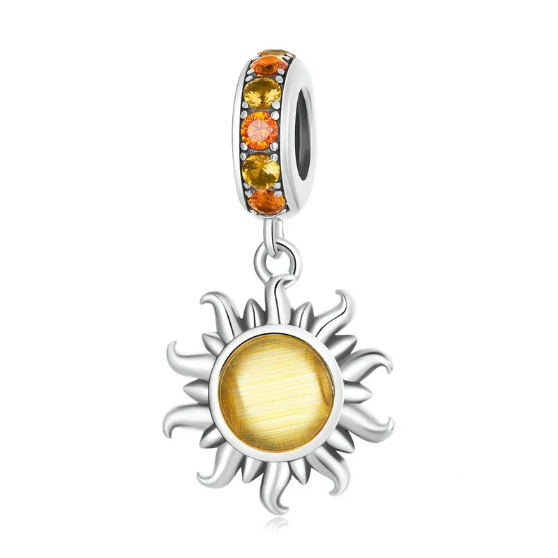 925 Sterling Silver Bright Sun Charm