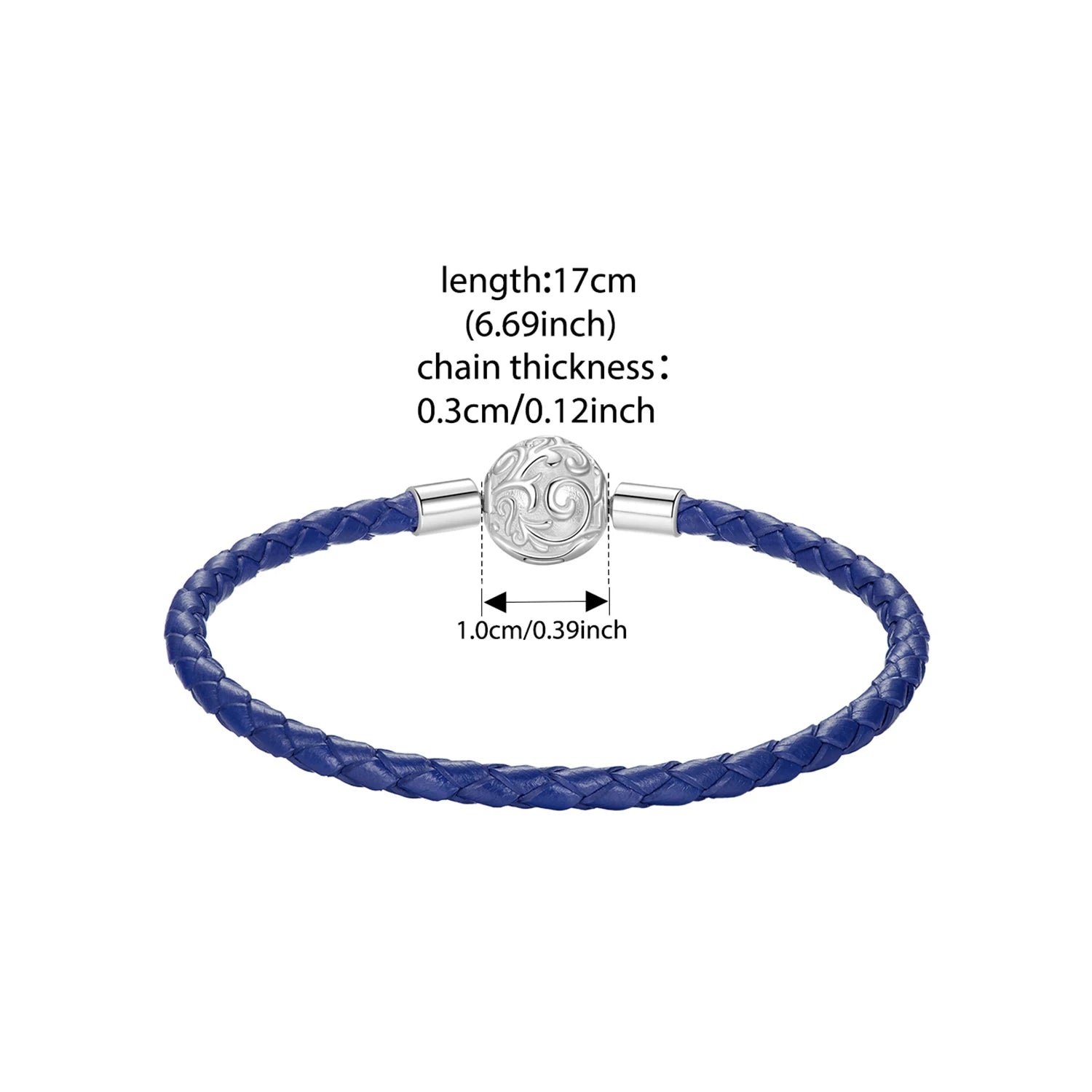 925 Sterling Silver Retro Scroll Red Rope Leather Bracelet