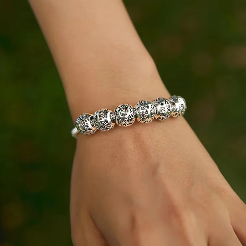 925 Sterling Silver Retro Alphabet Letter Charm