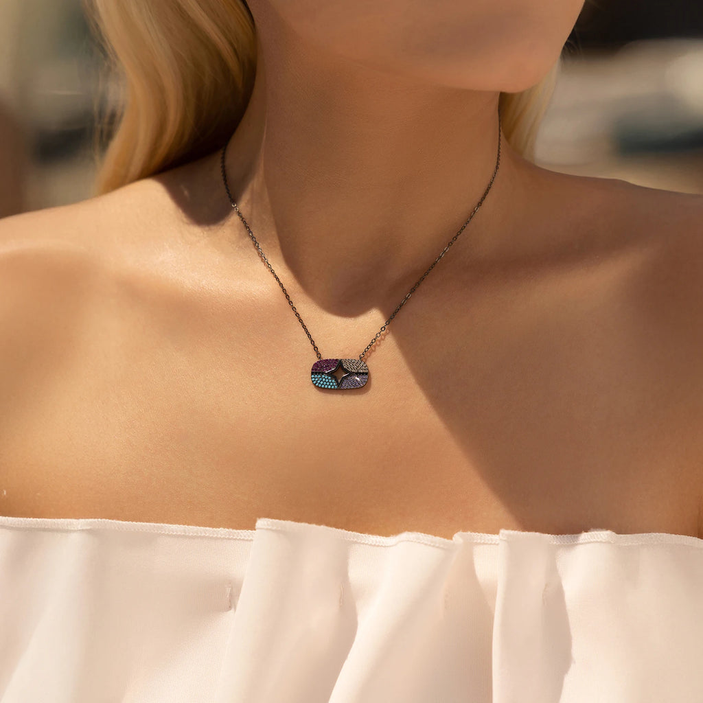 925 Sterling Silver Colorful Stars Jewelry Set