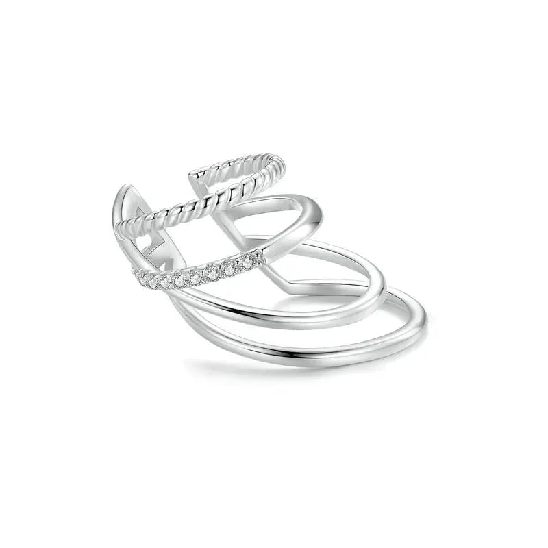 925 Sterling Silver Multi-Layer Ear Cuff