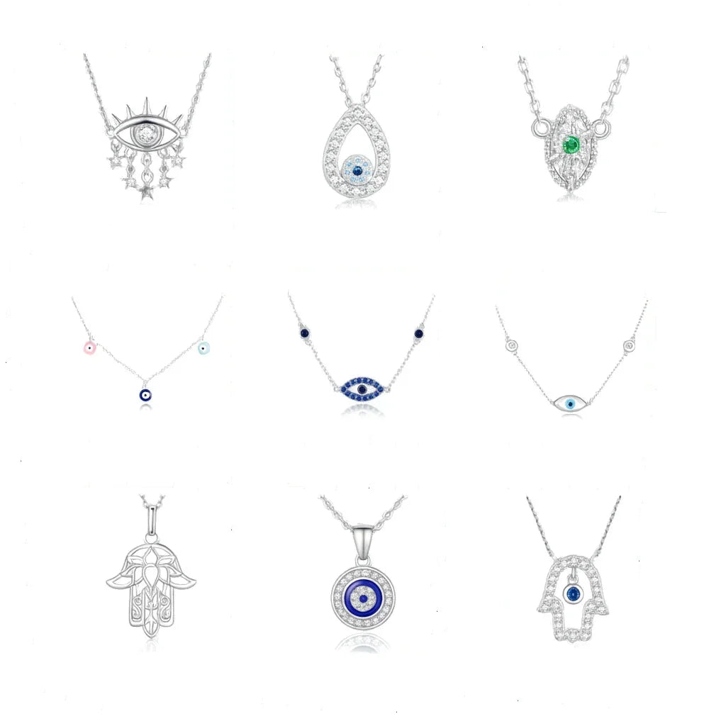 925 Sterling Silver Lucky Blue Eye Necklace