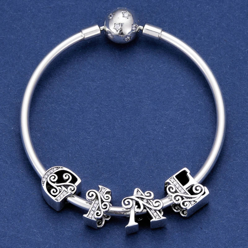 925 Sterling Silver Alphabet Letter Charm