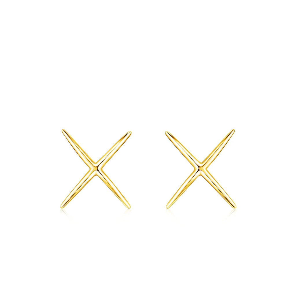 925 Sterling Silver X-Line Minimalist Stud Earrings