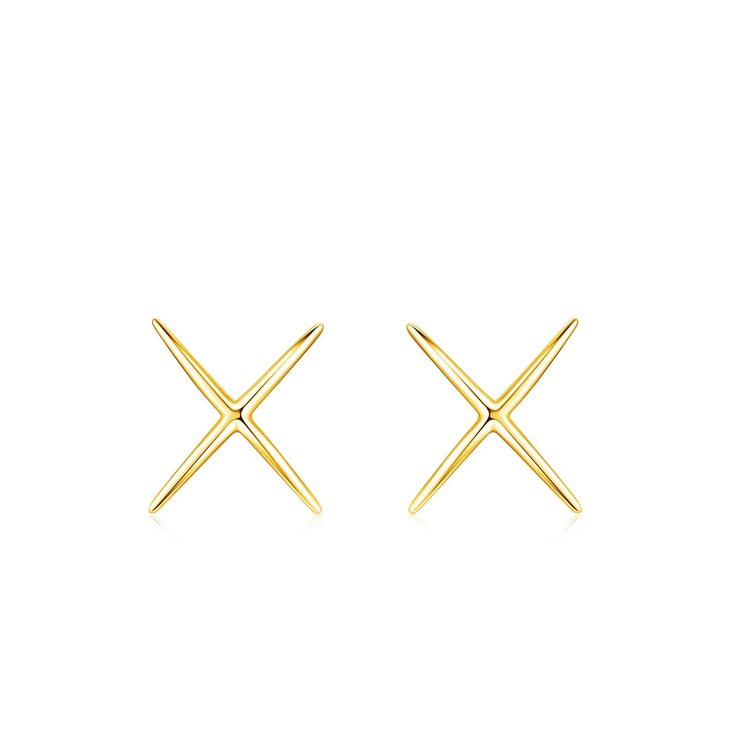 925 Sterling Silver X-Line Minimalist Stud Earrings