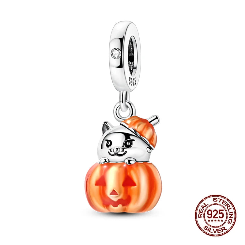 925 Sterling Silver Halloween Luminous Charm Bead