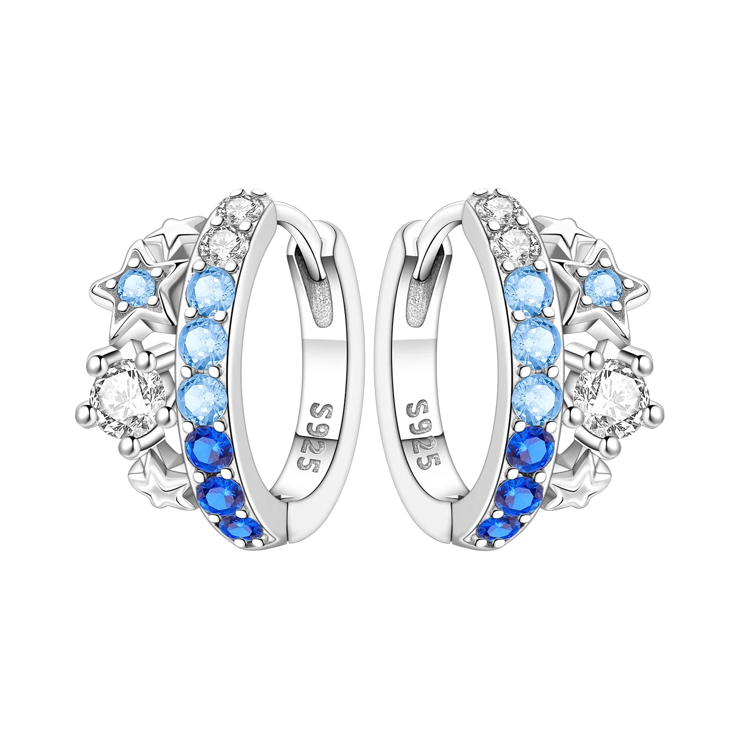 925 Sterling Silver Colorful Wavy Earrings