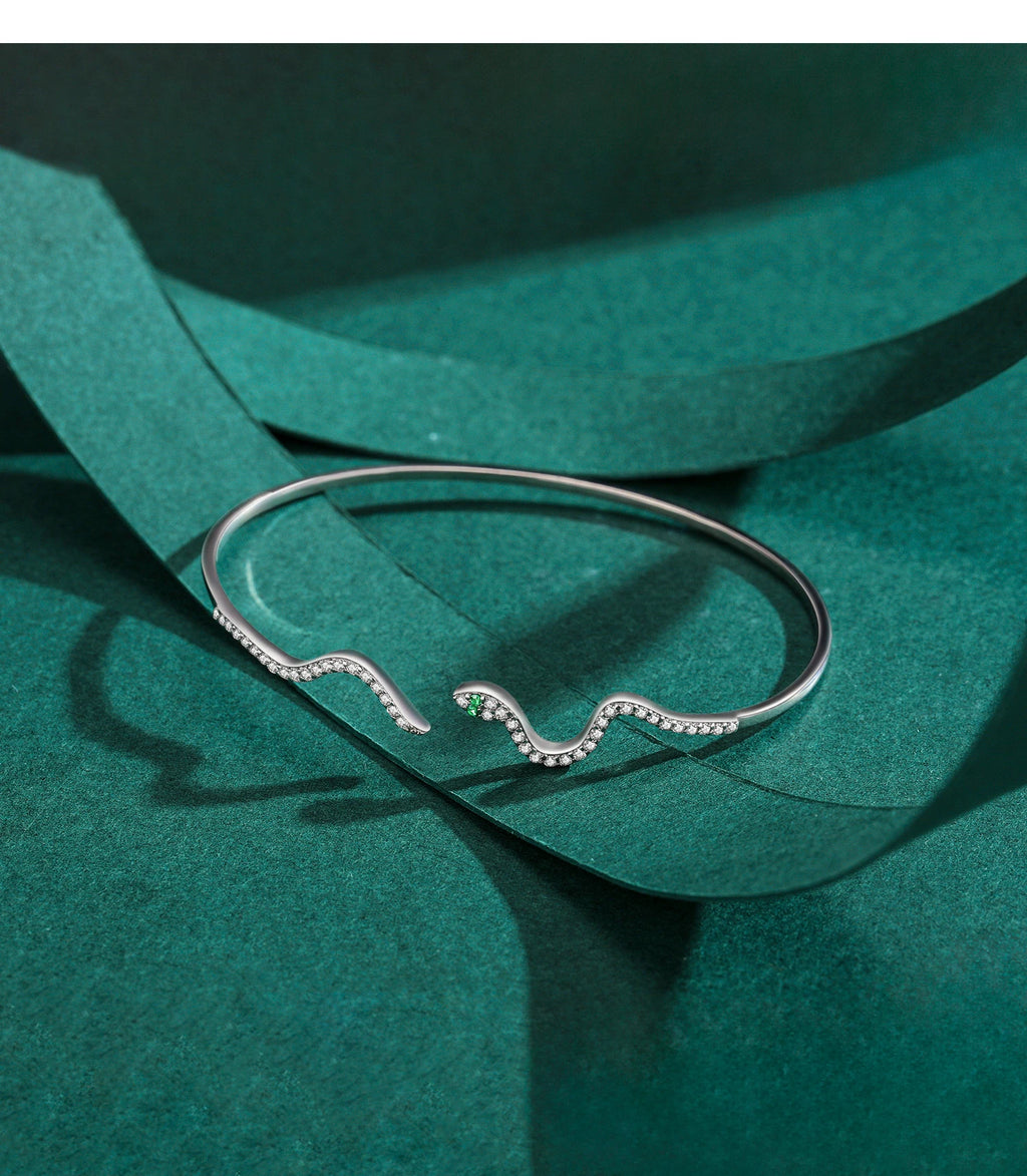 925 Sterling Silver Punk Fashion  Exquisite  Clear CZ Snake Sets