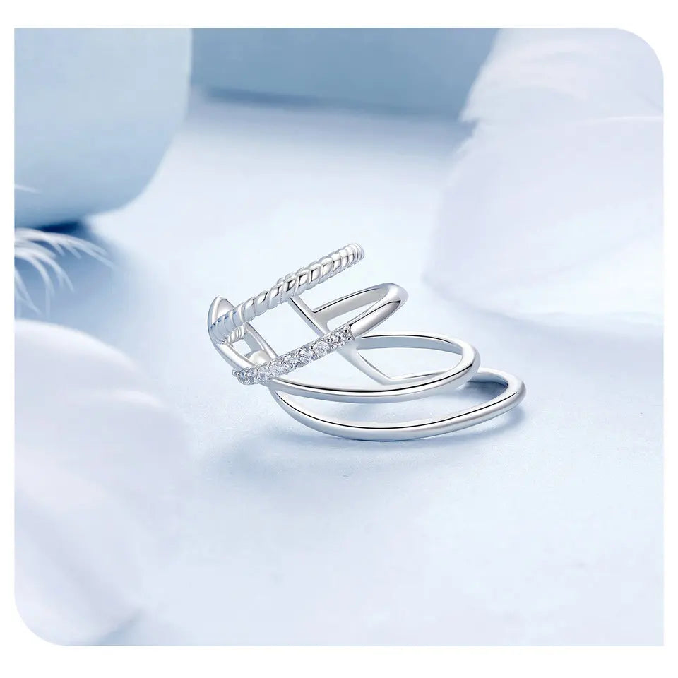 925 Sterling Silver Multi-Layer Ear Cuff