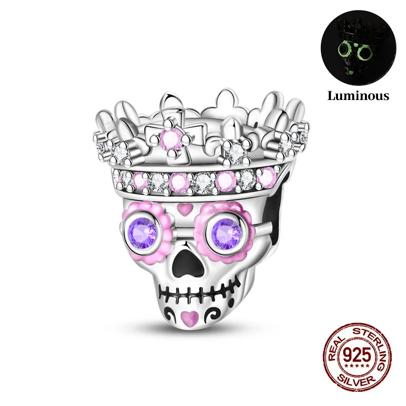 925 Sterling Silver Halloween Luminous Charm Bead