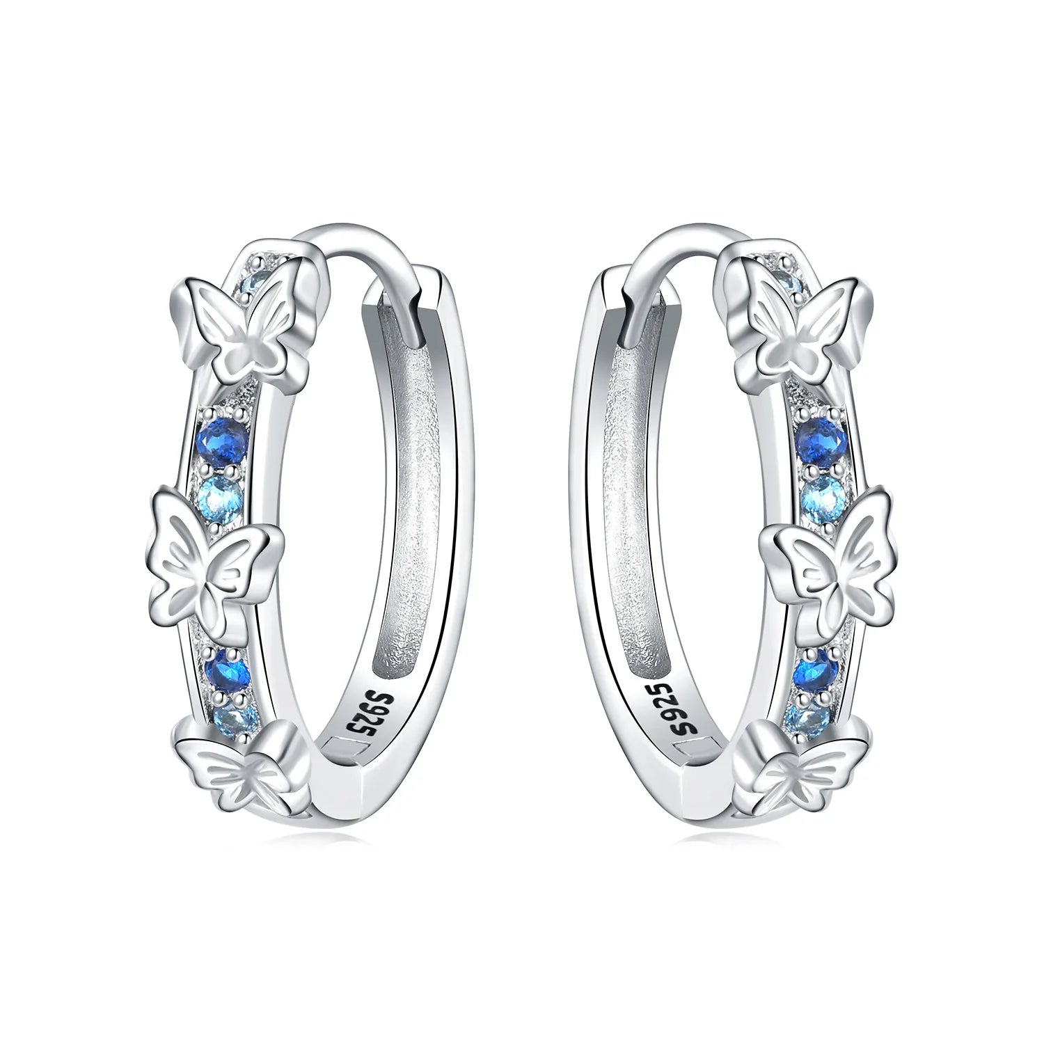 925 Sterling Silver Colorful Wavy Earrings