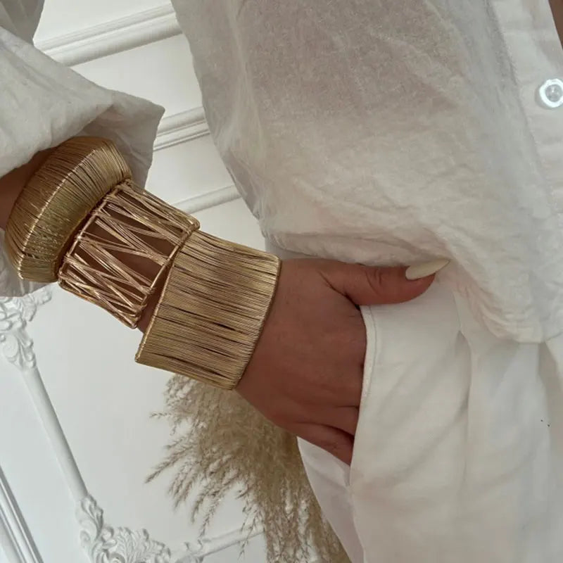 Vintage Punk Geometric Open Cuff Bracelet