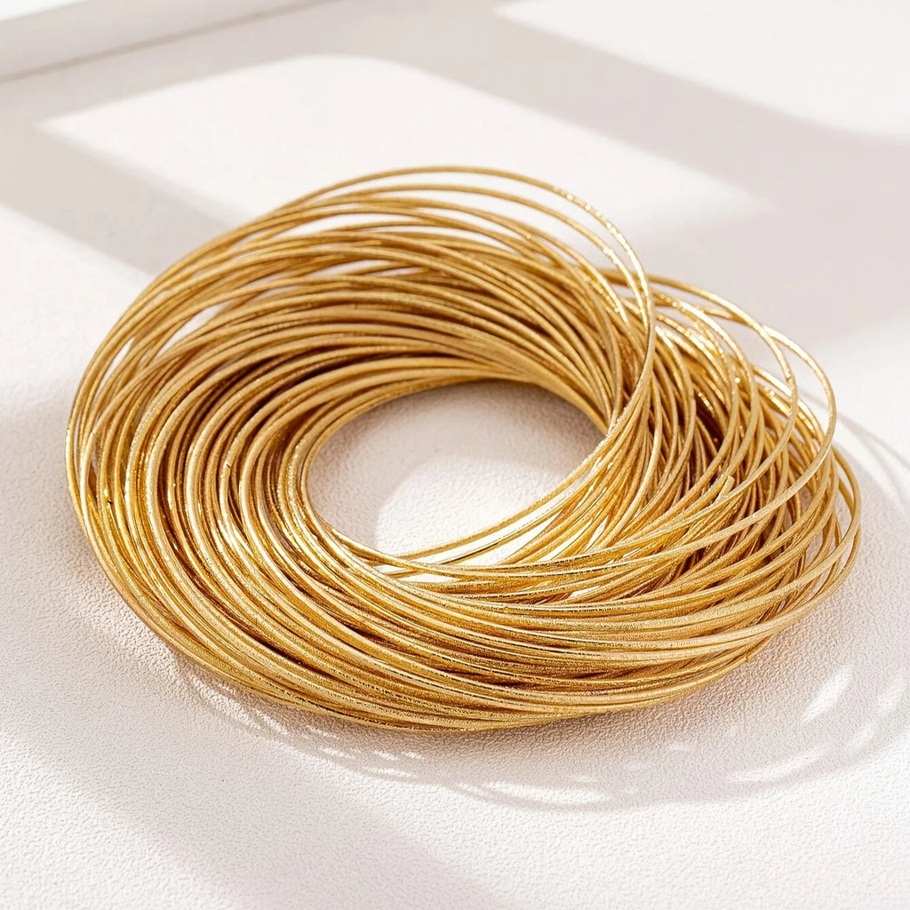 14K Gold Plated Layered Woven Bracelet