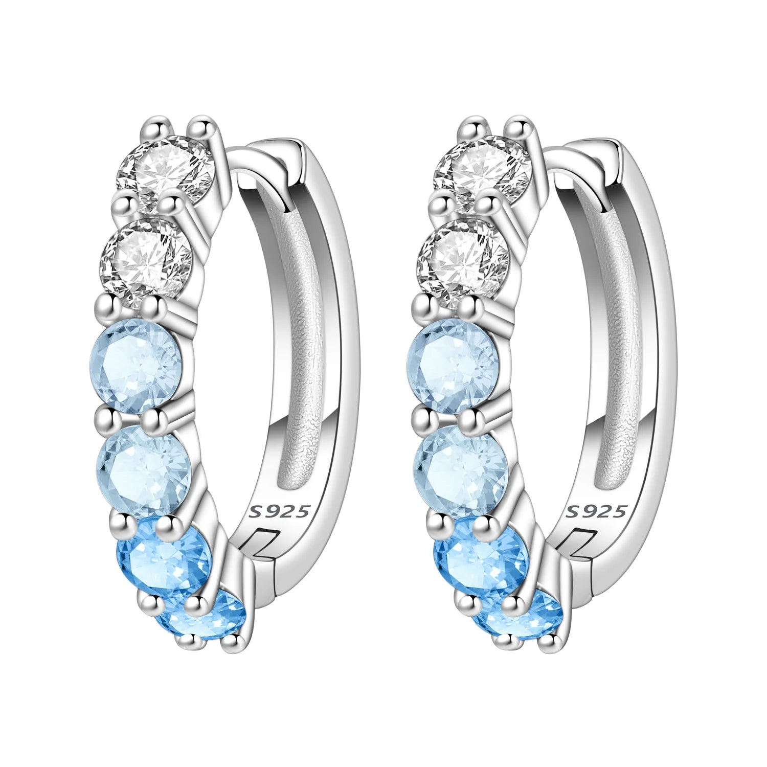 925 Sterling Silver Colorful Wavy Earrings