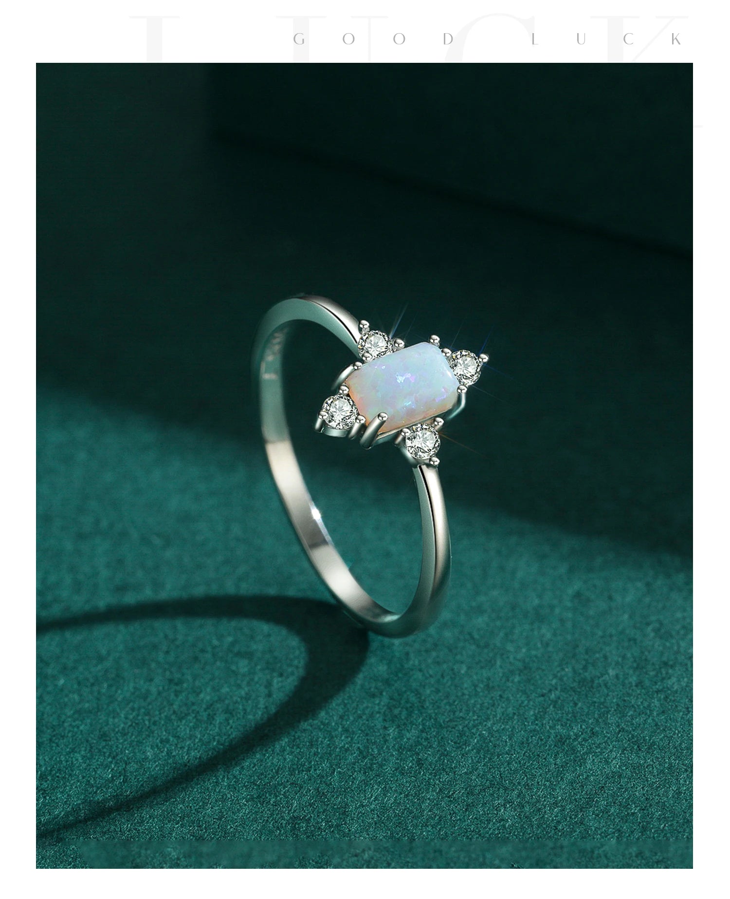 925 Sterling Silver Rectangle Opal Jewelry Set