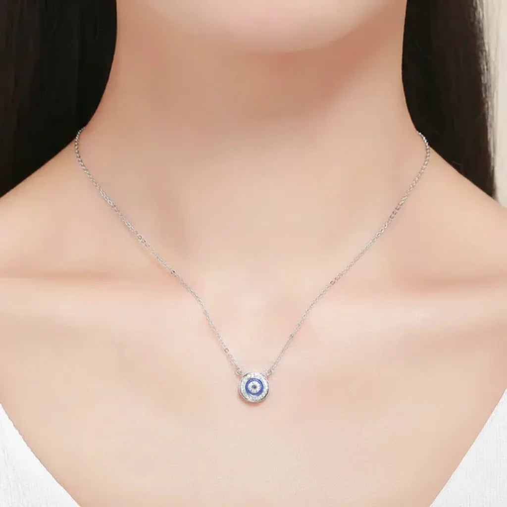 925 Sterling Silver Lucky Blue Eye Necklace