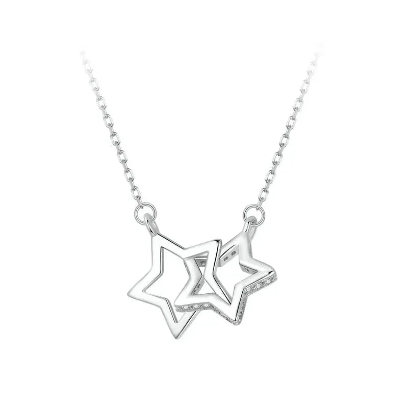 925 Sterling Silver Swinging Starlight Necklace