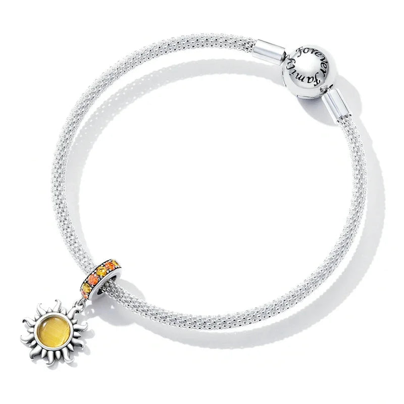 925 Sterling Silver Bright Sun Charm