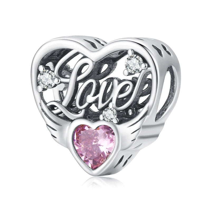 925 Sterling Silver Cat Claw Heart Charm