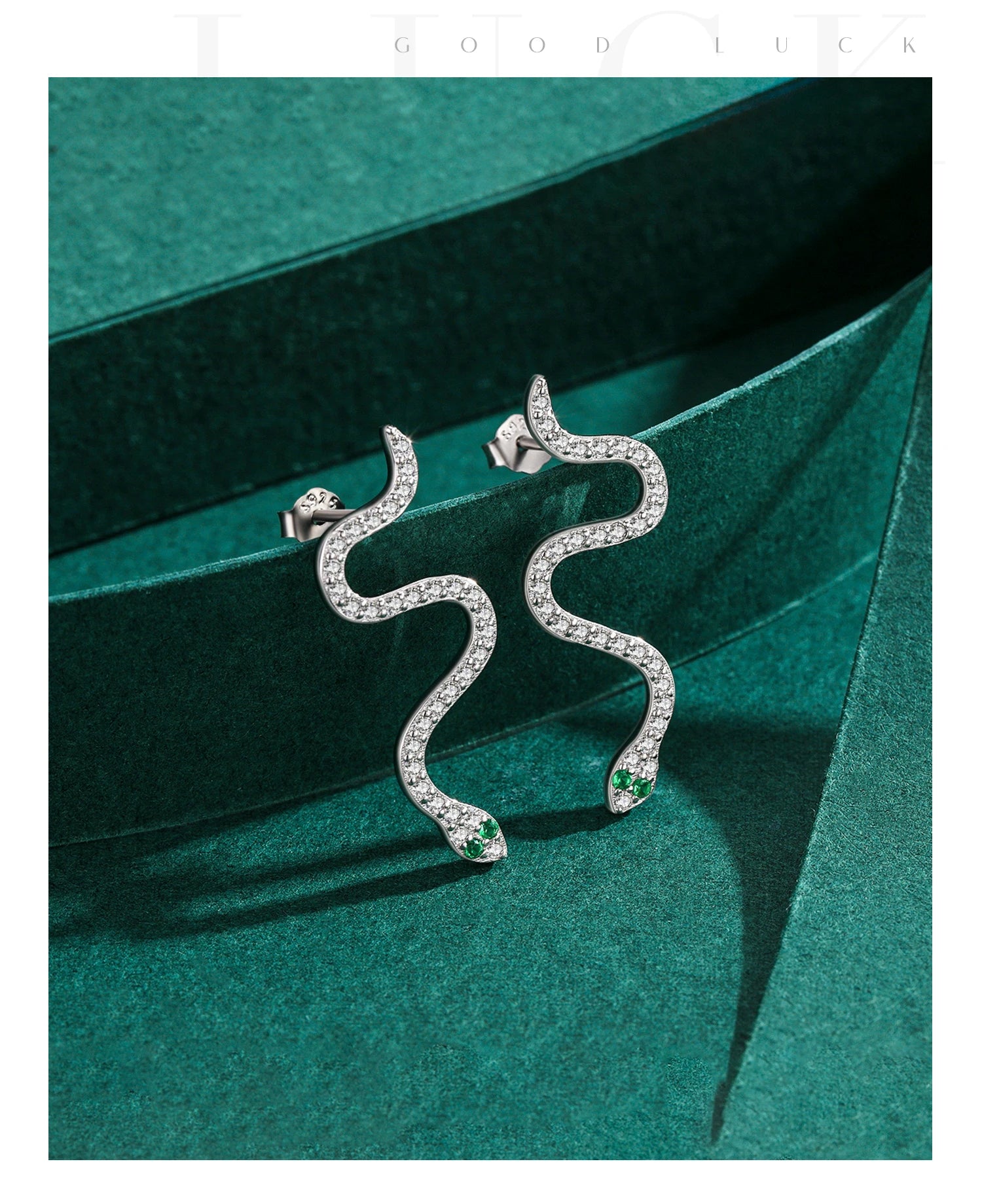 925 Sterling Silver Punk Fashion  Exquisite  Clear CZ Snake Sets