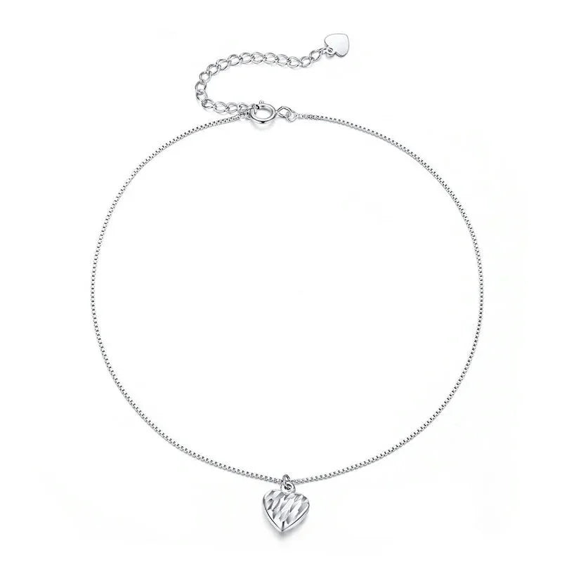 925 Sterling Silver Beaded Link Anklet